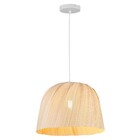 Pendente Cilíndrico 1 Lâmpada Bambu Bege Jalapa Inspire