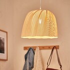 Pendente Cilíndrico 1 Lâmpada Bambu Bege Jalapa Inspire