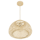 Pendente Oval 1 Lâmpada Fibra Bege Java GMH