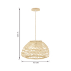 Pendente Oval 1 Lâmpada Fibra Bege Java GMH