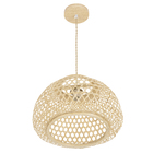 Pendente Oval 1 Lâmpada Fibra Bege Java GMH