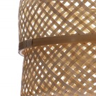 Pendente Cilíndrico 1 Lâmpada Bambu e Metal Bege Palanga Inspire