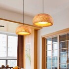 Pendente Oval 1 Lâmpada Fibra Bege Sumatra GMH