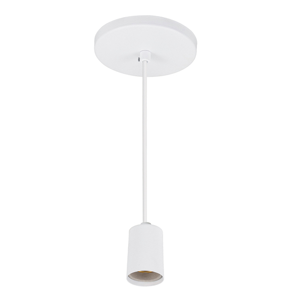 Pendente Tubo 1 Lâmpada Metal Branco Hitech Attena Iluminação