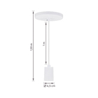 Pendente Tubo 1 Lâmpada Metal Branco Hitech Attena Iluminação
