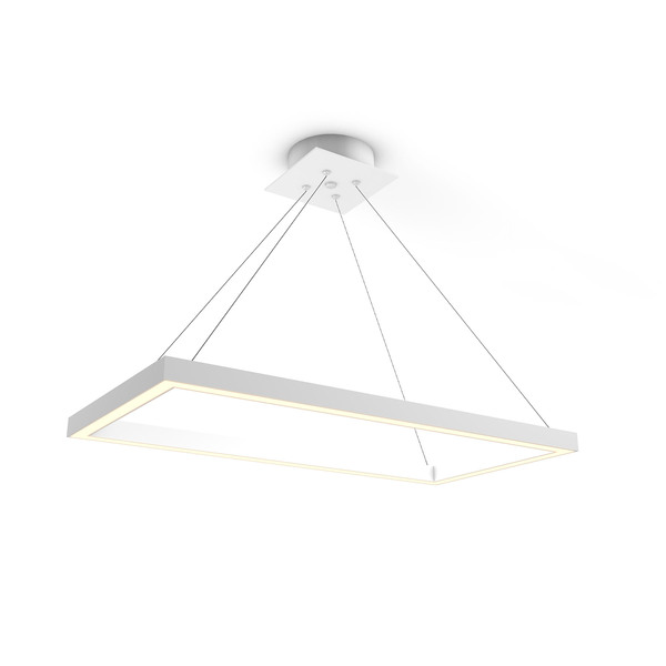 Pendente 1 Lâmpada Branco Metal Aria Retangular LED