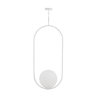 Pendente Oval 1 Lâmpada Metal Branco Metaldomado