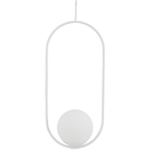 Pendente Oval 1 Lâmpada Metal Branco Metaldomado