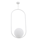 Pendente Oval 1 Lâmpada Metal Branco Metaldomado