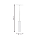 Pendente Tubo 1 Lâmpada Metal Branco Mini Tube Auremar