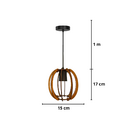 Pendente Redondo 1 Lmpada MDF Carvalho Ball
