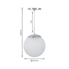 Pendente Esfera 1 Lâmpada Metal Cinza Moon Auremar