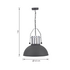 Pendente Meia Bola 1 Lâmpada Metal Cinza Ted Inspire