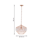 Pendente 1 Lâmpada Metal e Plástico Cobre e Incolor Daryn Inspire