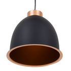 Pendente 1 Lâmpada Cobre e Preto Metal Bald Ema Lustres