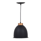 Pendente 1 Lâmpada Cobre e Preto Metal Bald Ema Lustres