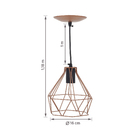 Pendente Oval 1 Lâmpada Metal Cobre Star Emalustres