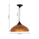 Pendente Redondo 1 Lâmpada Metal Cobre Vic Inspire