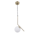 Pendente 1 lâmpada Dourado Alumínio e Vidro Orluce