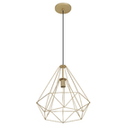 Pendente 1 Lâmpada Dourado Aramado Auremar