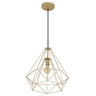 Pendente 1 Lâmpada Dourado Aramado Auremar