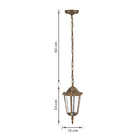 Pendente 1 Lâmpada Metal e Vidro Dourado e Bronze Nice Biancoluce