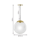 Pendente Globo 1 Lâmpada Vidro e Metal Dourado Moon Auremar