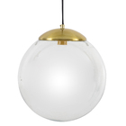 Pendente Globo 1 Lâmpada Vidro e Metal Dourado Moon Auremar