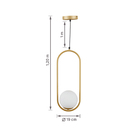 Pendente Esfera 1 Lâmpada Metal e Vidro Dourado Orluce