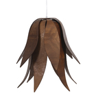 Pendente 1 Lâmpada Madeira Imbuia Lírio 40x40cm E27 Fox Lustres