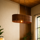 Pendente Redondo 1 Lmpada MDF Imbuia Loures Oval
