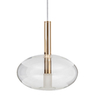 Pendente Oval 1 Lâmpada Metal e Vidro Incolor Remi Heavy