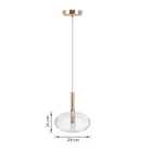 Pendente Oval 1 Lâmpada Metal e Vidro Incolor Remi Heavy