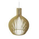 Pendente 1 lâmpada Marfim Madeira Big Ballon Luz Vita