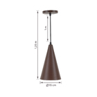 Pendente Cone 1 Lâmpada Metal Marrom Cone Luz Vita
