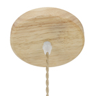 Pendente Cesto 1 Lâmpada Fibra de Bambú Marrom Flores Sisal Gmh