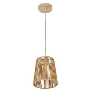 Foto de Pendente 1 Lâmpada Marrom Flores Sisal Gmh