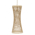 Pendente Cesto 1 Lâmpada Fibra de Bambú Marrom Guine Gmh