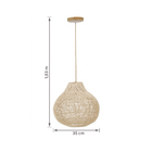 Pendente Cesto 1 Lâmpada Fibra de Bambú Marrom Hao Gmh