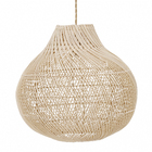 Pendente Cesto 1 Lâmpada Fibra de Bambú Marrom Hao Gmh