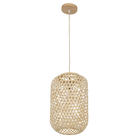Pendente Cesto 1 Lâmpada Fibra de Bambú Marrom Komodo Gmh