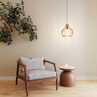 Pendente 1 Lâmpada Madeira Marrom Merengue Ilux