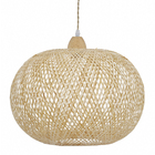 Pendente Cesto 1 Lâmpada Fibra de Bambú Marrom Nias Gmh