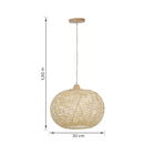 Pendente Cesto 1 Lâmpada Fibra de Bambú Marrom Nias Gmh