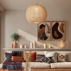 Pendente Cesto 1 Lâmpada Fibra de Bambú Marrom Nias Gmh