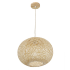Pendente Cesto 1 Lâmpada Fibra de Bambú Marrom Nias Gmh