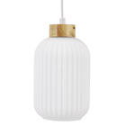 Pendente Oval 1 Lâmpada Vidro e Madeira Marrom Nubes Inspire