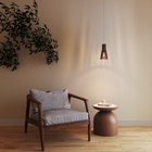 Pendente 1 Lâmpada Madeira Marrom Oslo Ilux