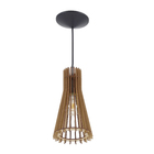 Pendente 1 Lâmpada Madeira Marrom Oslo Ilux