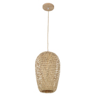 Pendente Cesto 1 Lâmpada Fibra de Bambú Marrom Sumba Gmh